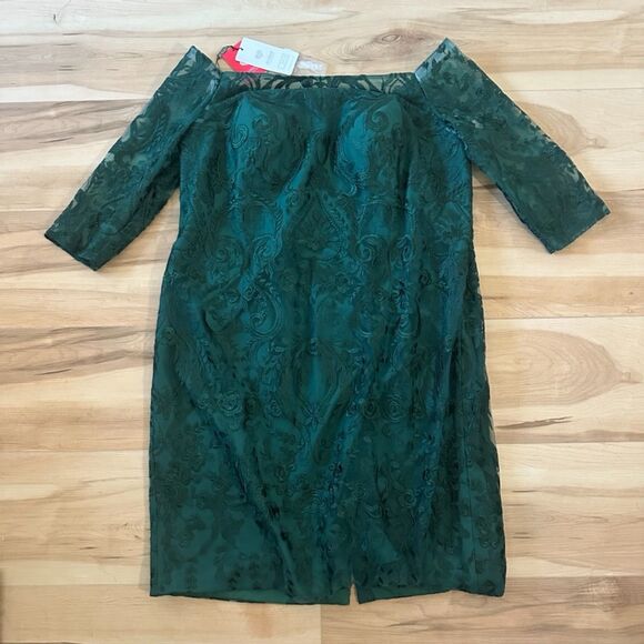 JJ's House Off the Shoulder Knee-Length Lace Mother of the Bride Dress Size 24W - Picture 1 of 9